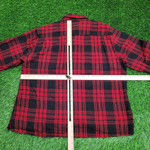 Vintage 90s Woodland Plaid Shirt XL 23x27 Wool - Picture 5 of 10